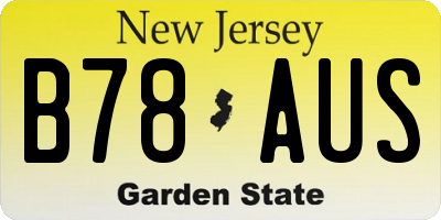 NJ license plate B78AUS