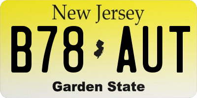 NJ license plate B78AUT