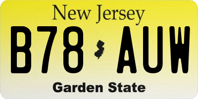 NJ license plate B78AUW
