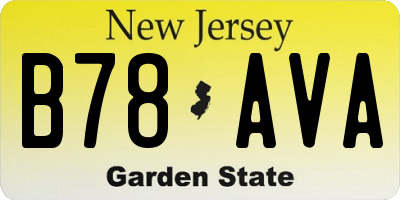 NJ license plate B78AVA