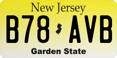 NJ license plate B78AVB
