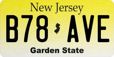 NJ license plate B78AVE