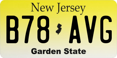 NJ license plate B78AVG