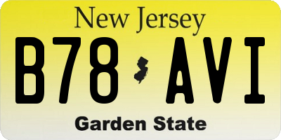 NJ license plate B78AVI