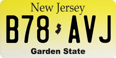 NJ license plate B78AVJ