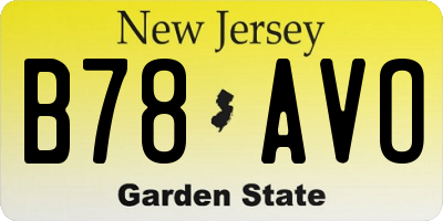 NJ license plate B78AVO