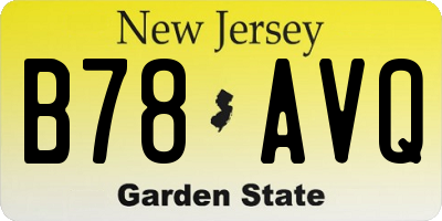NJ license plate B78AVQ