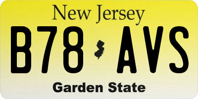 NJ license plate B78AVS