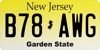 NJ license plate B78AWG