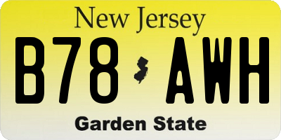 NJ license plate B78AWH