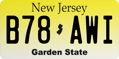 NJ license plate B78AWI