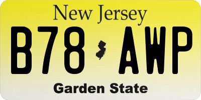 NJ license plate B78AWP