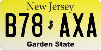 NJ license plate B78AXA