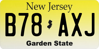 NJ license plate B78AXJ