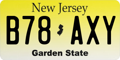 NJ license plate B78AXY