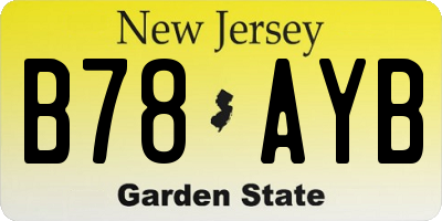 NJ license plate B78AYB
