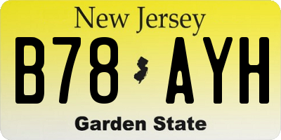 NJ license plate B78AYH