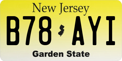 NJ license plate B78AYI