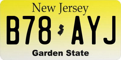 NJ license plate B78AYJ