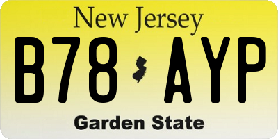 NJ license plate B78AYP