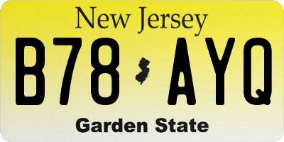 NJ license plate B78AYQ