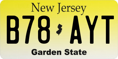NJ license plate B78AYT