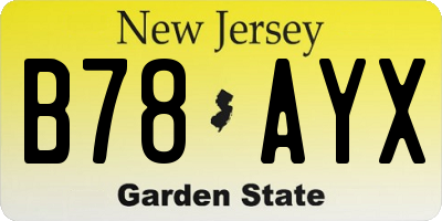 NJ license plate B78AYX