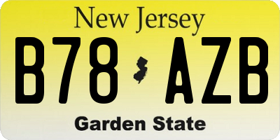 NJ license plate B78AZB