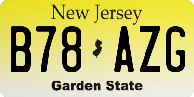 NJ license plate B78AZG