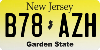 NJ license plate B78AZH