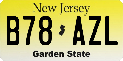 NJ license plate B78AZL