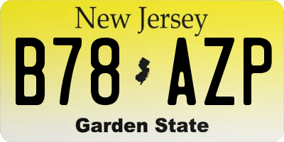 NJ license plate B78AZP