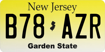 NJ license plate B78AZR