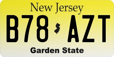 NJ license plate B78AZT