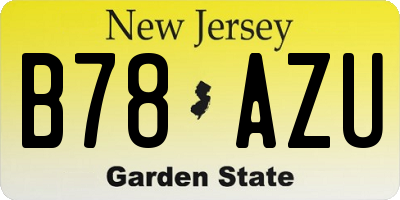 NJ license plate B78AZU