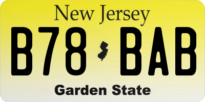 NJ license plate B78BAB