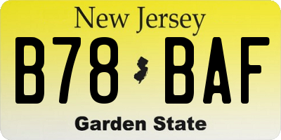 NJ license plate B78BAF