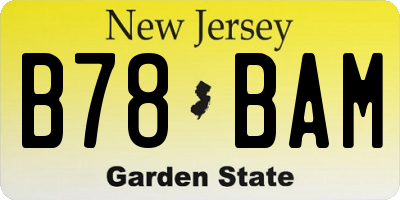NJ license plate B78BAM