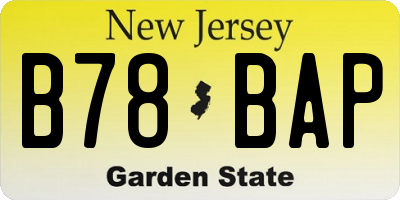 NJ license plate B78BAP
