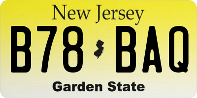NJ license plate B78BAQ