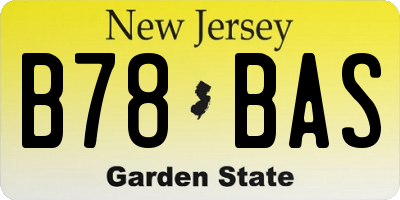 NJ license plate B78BAS