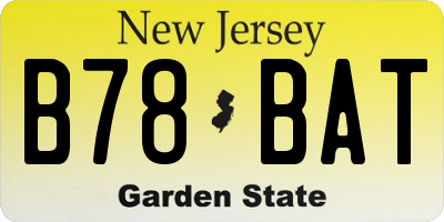 NJ license plate B78BAT