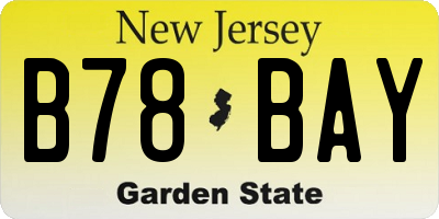 NJ license plate B78BAY