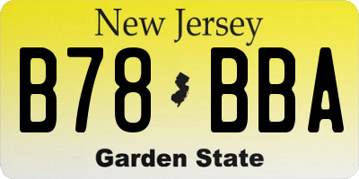 NJ license plate B78BBA