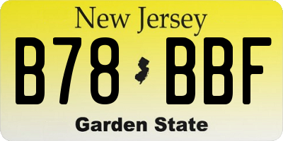 NJ license plate B78BBF