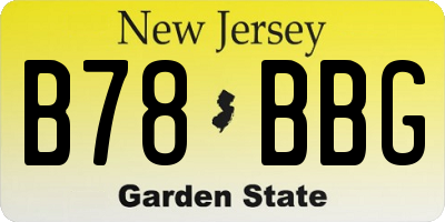 NJ license plate B78BBG