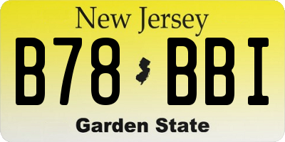 NJ license plate B78BBI