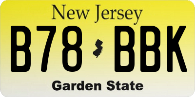 NJ license plate B78BBK