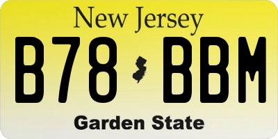 NJ license plate B78BBM