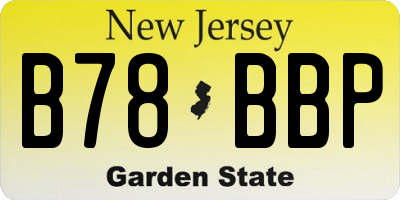 NJ license plate B78BBP